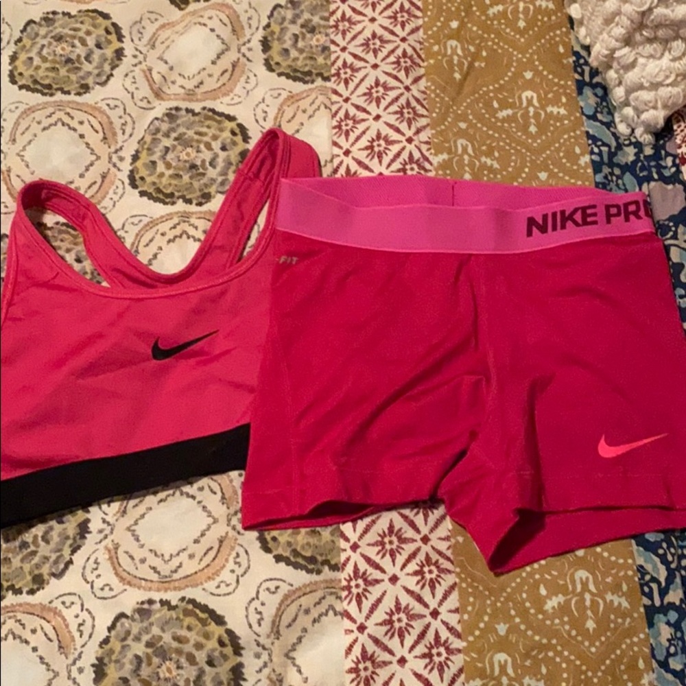 Nike pro and sports bra